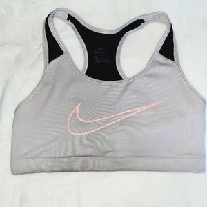 Grey and peach Nike sports bra